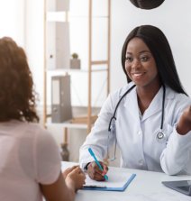 doctor talking to patient